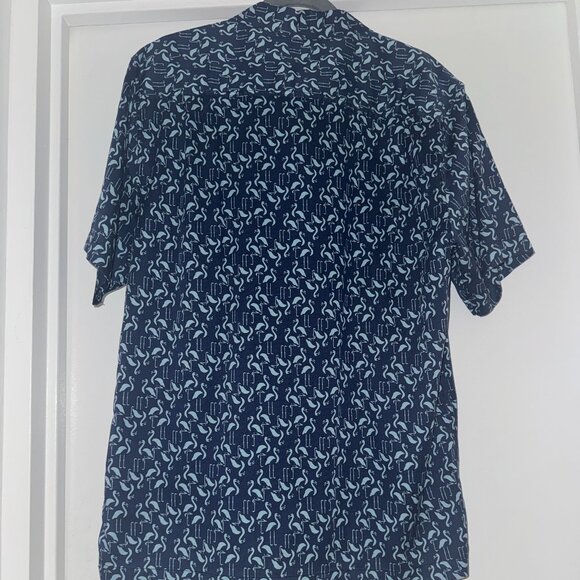 Mens Tommy Bahama Go Flamingo SS Shirt Ocean Deep - Picture 4 of 8